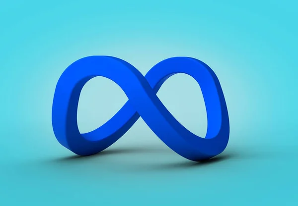 青い永遠ブルーのアイコンのロゴの3Dイラスト — ストック写真