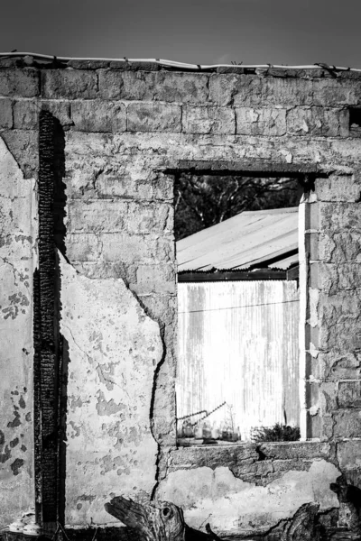 Grayscale Shot Ruins Old Building — Stock Photo, Image