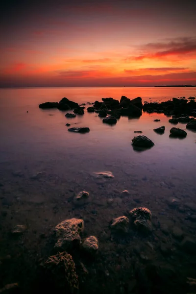 Eine Malerische Aufnahme Des Farbenfrohen Sonnenaufgangs Der Sich Hurghada Ägypten — Stockfoto