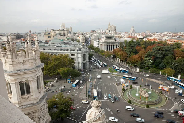 Cybelská Fontána Neoklasicistní Fontána Madridu Centrum Plaza Cibeles Španělsko — Stock fotografie