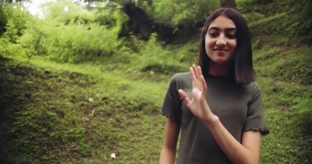 Záběry Krásné Mladé Ženy Detailní Záběry — Stock video