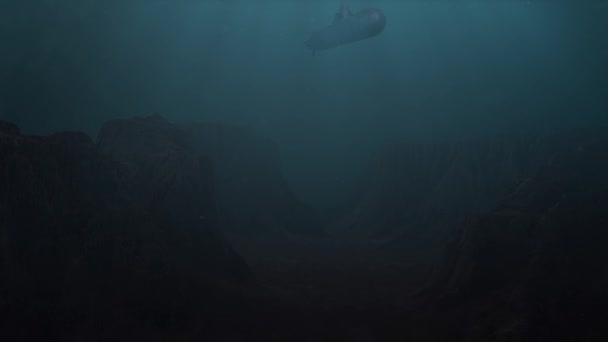 Submarine Sea Dark Underwater World — Vídeo de Stock