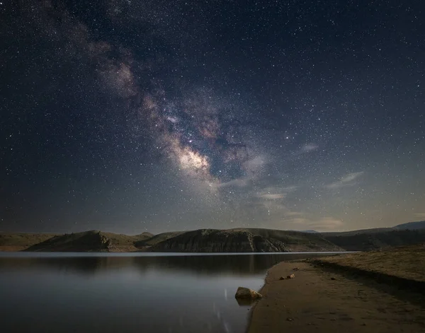 Milky Way Galaxy Blue Mesa Reservoir Colorado Usa — Stock Photo, Image