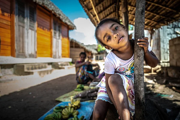 Nosy Kom Madagascar 2021 Detailní Záběr Zvědavého Dítěte Nosy Komba — Stock fotografie