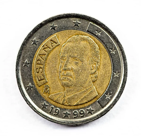 Терни Италия Января 2021 Года Одна Монета Евро Изолирована Белом — стоковое фото