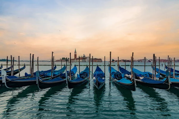 Gondolas Beautiful Venice Italy Sunset — ストック写真