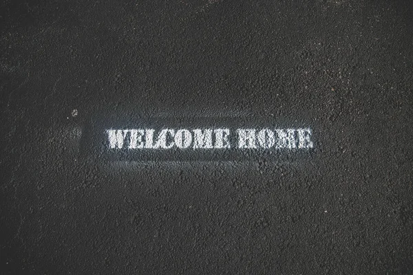 Welcome Painted Text Road — Stock Photo, Image