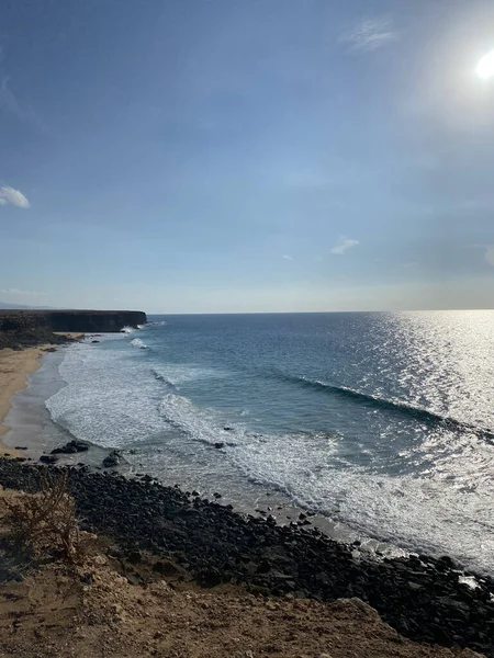 在西班牙弗尔特文图拉 阳光灿烂的一天 美丽的海景 — 图库照片