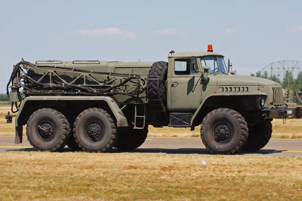 stock image Ural 4320 military fuel truck used on an airbase in Hungary