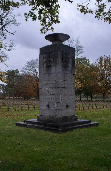 Lommel Belgium Nov 2021 Найбільший Німецький Військовий Цвинтар Kriegsgraberstatte Пам — стокове фото