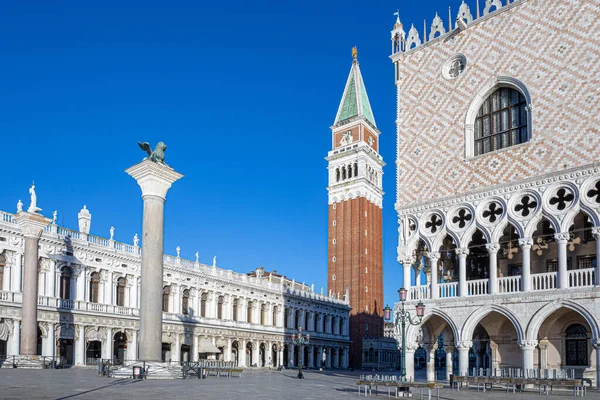 View Saint Mark Square Campanile Venice Italy Daylight — стокове фото