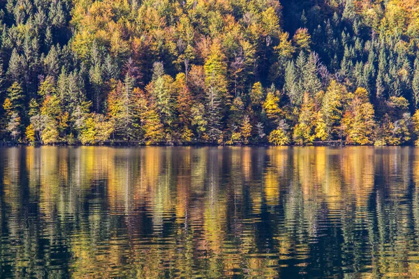 Idyllischer Bergsee Leopoldsteinersee Umgeben Von Bergen Österreich — Stockfoto