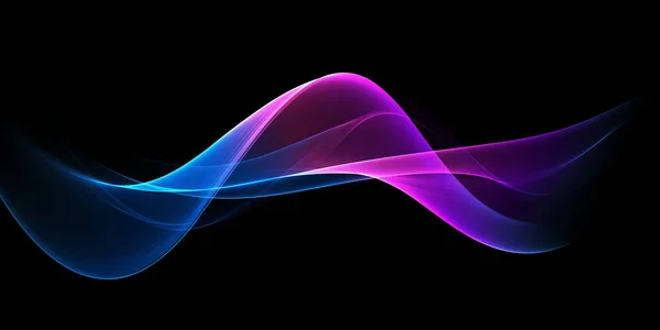 Beautiful Wave abstract images, color design Abstract colored wave on black background