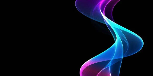 Красива Хвиля Абстрактні Зображення Кольоровий Дизайн Абстрактна Кольорова Хвиля Чорному — стокове фото