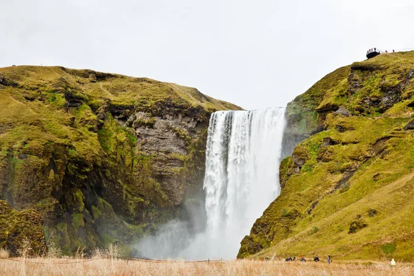 Una Splendida Vista Una Cascata Una Scogliera Islanda — Foto Stock