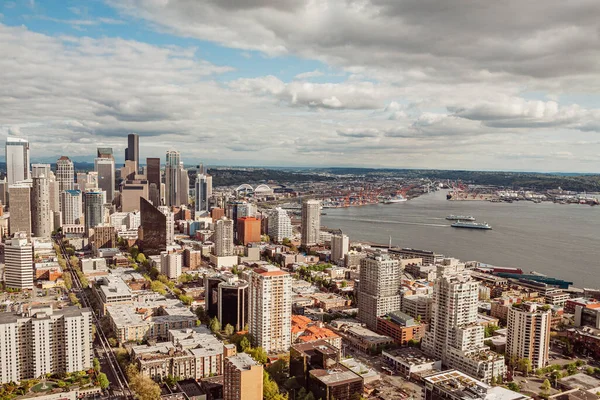 Een Haven Prachtige Gebouwen Aan Rivier Seattle Washington — Stockfoto