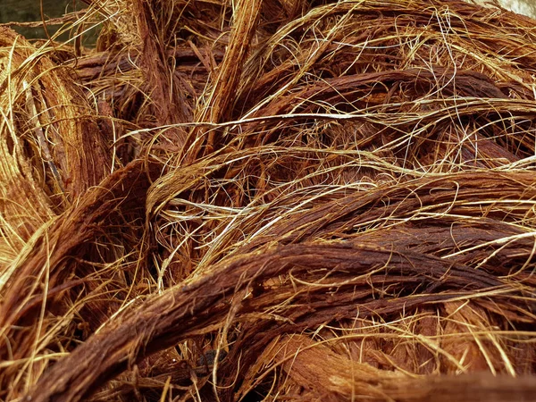 乾燥した茶色のわらの山のクローズアップショット — ストック写真