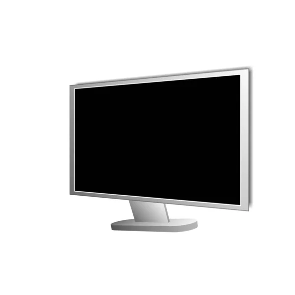 Uma Ilustração Monitor Cinzento Isolado Fundo Branco — Fotografia de Stock