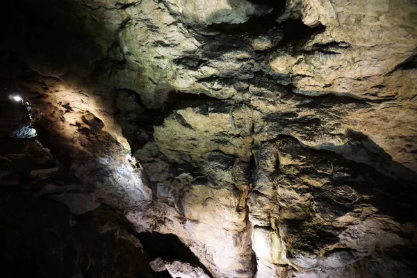 Gros Plan Une Formation Géologique Dans Une Grotte — Photo