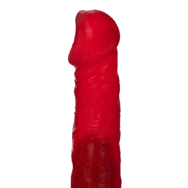 Red Vibrator Phallus Adult Sex Toy Isolated White Background Close — Stock Photo, Image