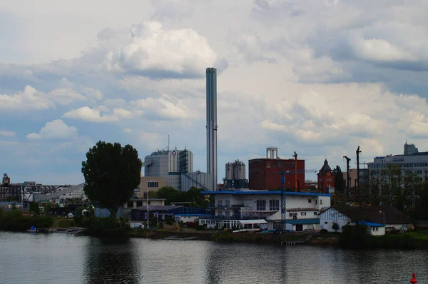 Offenbach Germany Травня 2021 Оффенбах Вугільна Електростанція Берегах Мейн Вид — стокове фото