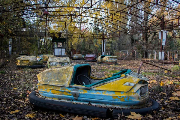 Parque Atracciones Prypiat Después Del Accidente Nuclear Reactor Chernobyl 1986 — Foto de Stock