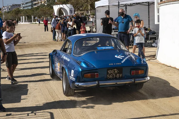 Palamos Spain Nov 2021 Closeup Blue Renault Alpine A110 Featured — Stock Photo, Image