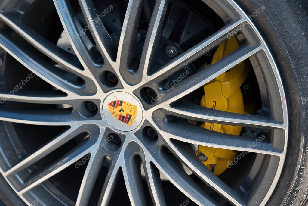 VOLOS, ALGERIA - Nov 28, 2021: Porsche supercars, The Porsche club of Greece on an excursion to the beautiful city of Volos, 60 wonderful Porsche brand cars on seafront of Volos
