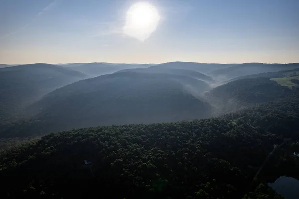 Landscape View Highland Surrounded Forest — Stockfoto