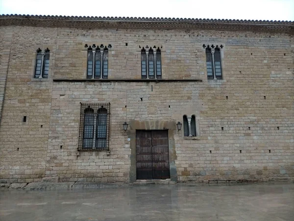 Facciata Vecchio Edificio Peratallada Girona Spagna — Foto Stock