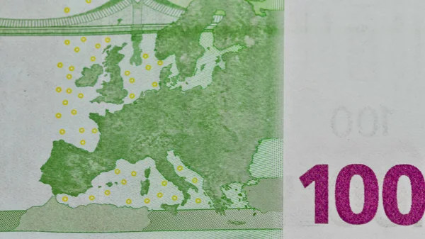Avrupa Toplumunun 100 Avroluk Banknotunun Ayrıntıları — Stok fotoğraf
