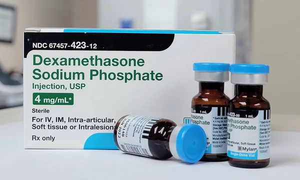 Cypress United States Oct 2021 Dexamethasone Sodium Phosphate Box Vials — Stock Photo, Image
