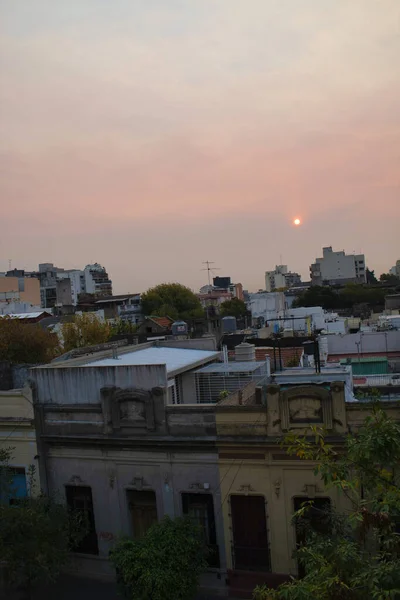 Vista Vertical Nocturna Barrio Pobre Argentina —  Fotos de Stock