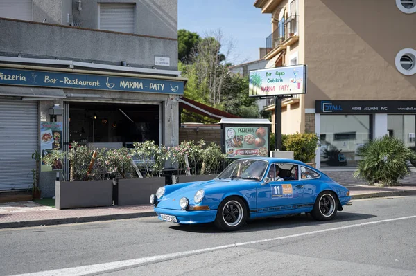 Palamos Spanien Nov 2021 Eine Nahaufnahme Eines Blauen Porsche 911 — Stockfoto