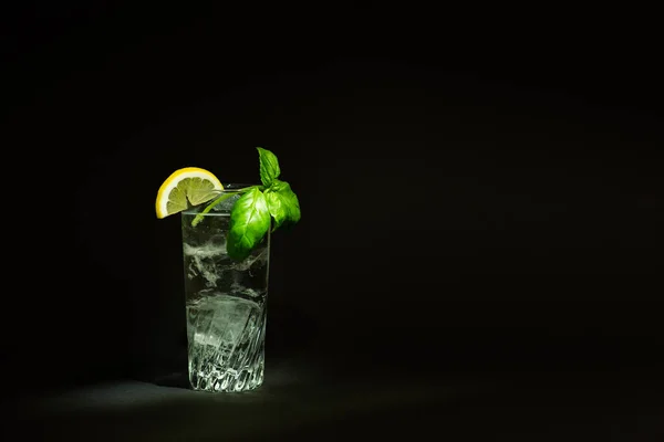 Bicchiere Long Drink Con Ghiaccio Liquido Trasparente — Foto Stock