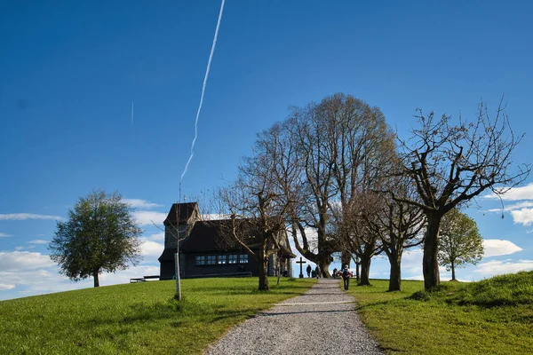 Pathway Leading Kapelle Michaelskreuz Root Switzerland — Zdjęcie stockowe