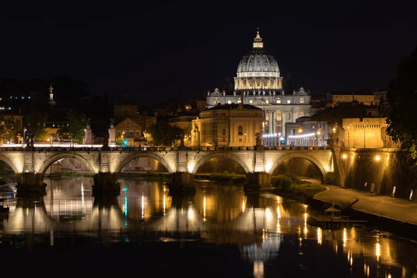 Вночі Едріан Парку Римі Італія Стався Захопливий Постріл — стокове фото