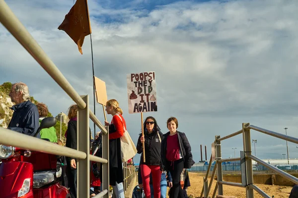 Ramsgate Reino Unido Octubre 2021 Disparo Lugareños Protesta Our Seas —  Fotos de Stock