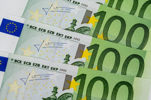 Λεπτομέρεια Τραπεζογραμματίου 100 Ευρώ Της Ευρωπαϊκής Κοινότητας — Φωτογραφία Αρχείου