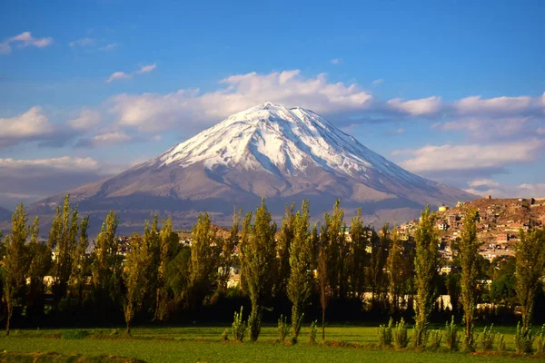 Vista Vulcão Misti Arequipa Sul Peru — Fotografia de Stock