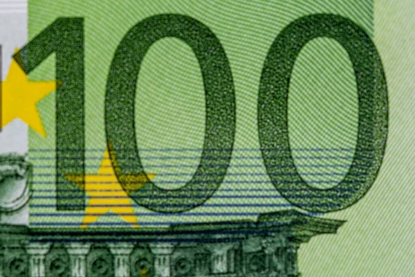 Närbild 100 Euro Detaljer — Stockfoto