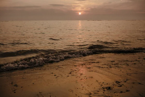 Vacker Horisont Havet Vid Solnedgången — Stockfoto