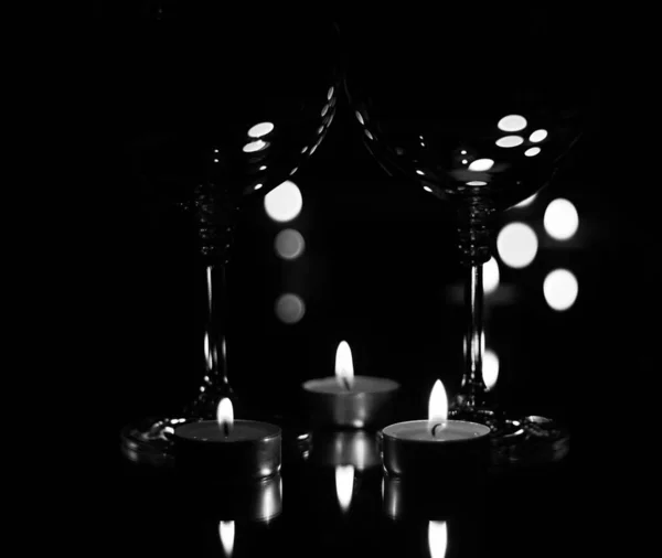 Grayscale Shot Candles — Stock Photo, Image