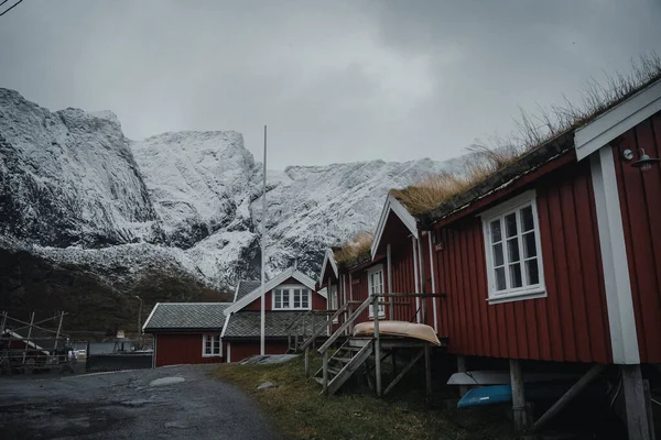 挪威罗浮敦群岛多雾的冬季景色 — 图库照片