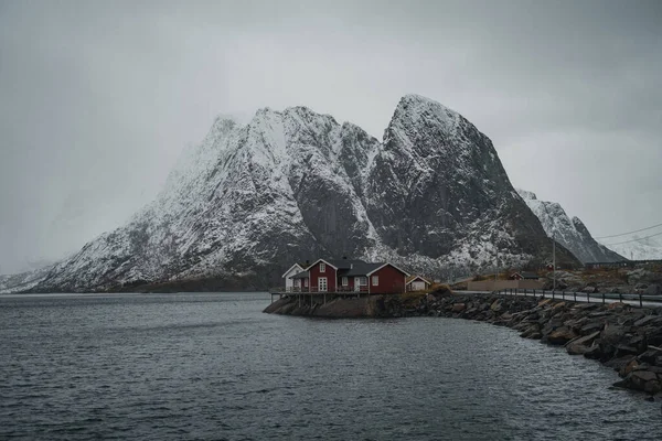 Lofoten Islands Norway Oct 2021 Туманний Зимовий Вид Лофотенські Острови — стокове фото