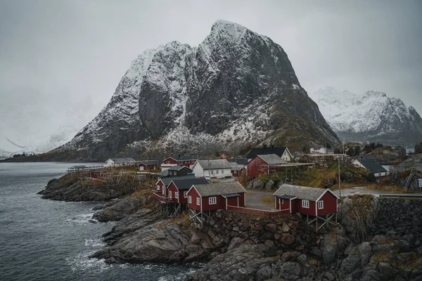 Isole Lofoten Norvegia Ottobre 2021 Una Nebbiosa Vista Invernale Delle — Foto Stock