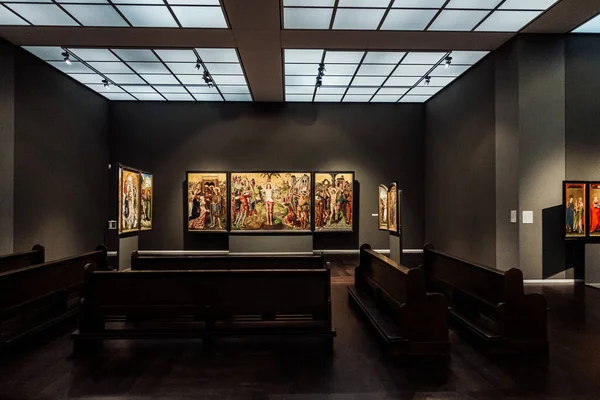 Cologne Alemania Octubre 2019 Las Preciosas Pinturas Obras Iglesia Expuestas — Foto de Stock