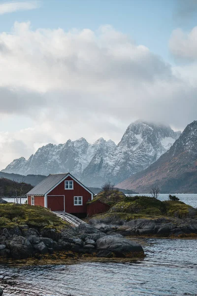 Lofoten Inseln Norwegen Okt 2021 Ein Nebliger Winterblick Auf Die — Stockfoto