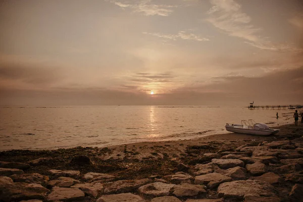 Красивый Горизонт Моря Закате — стоковое фото
