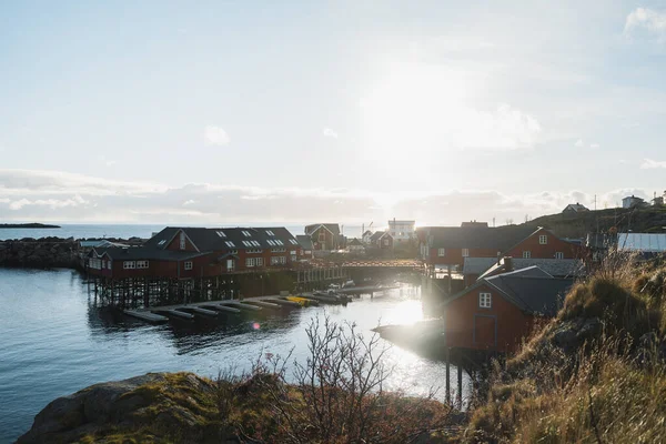 Lofoten Islands Norsko Října 2021 Ranní Zimní Pohled Lofotenské Ostrovy — Stock fotografie